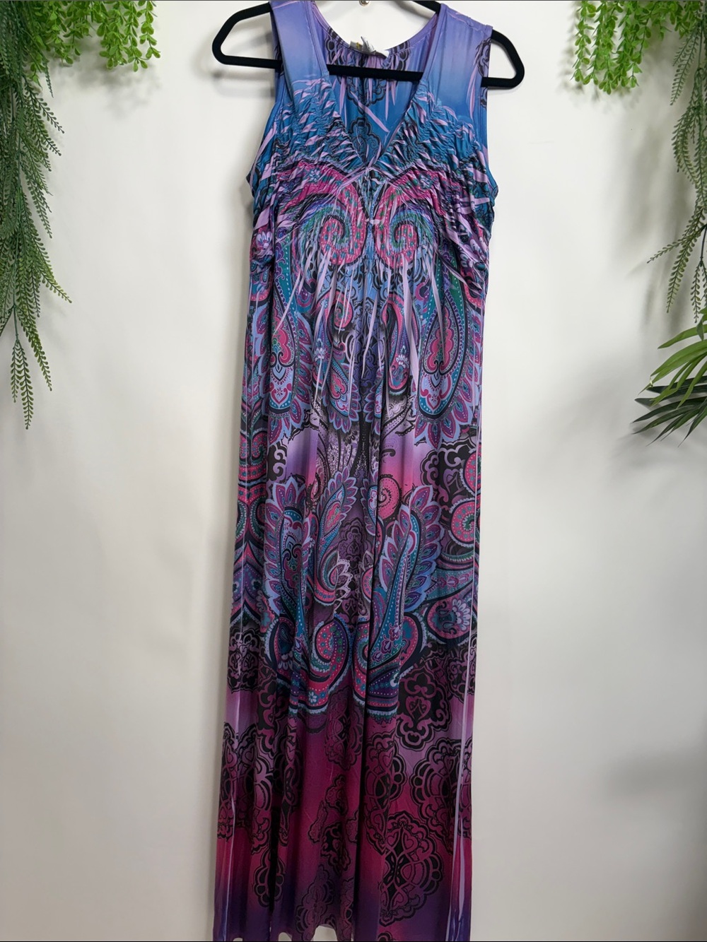 Style & Co. Purple Paisley Print Sleeveless Maxi Dress